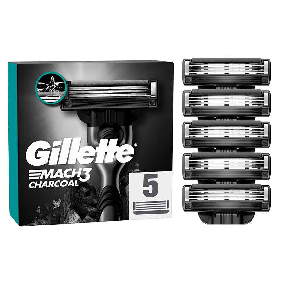 Gillette Charcoal Mach3 Ανταλλακτικές Κεφαλές 5τεμ.