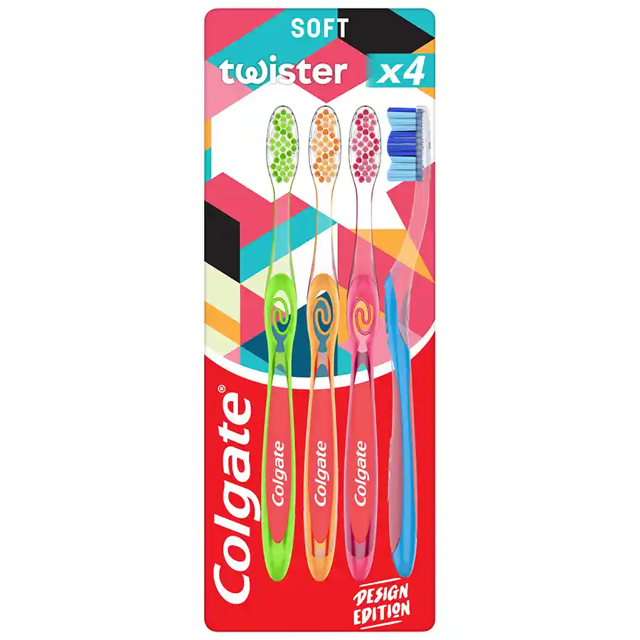 Colgate Οδοντόβουρτσα Twister Μαλακή 4τεμ.