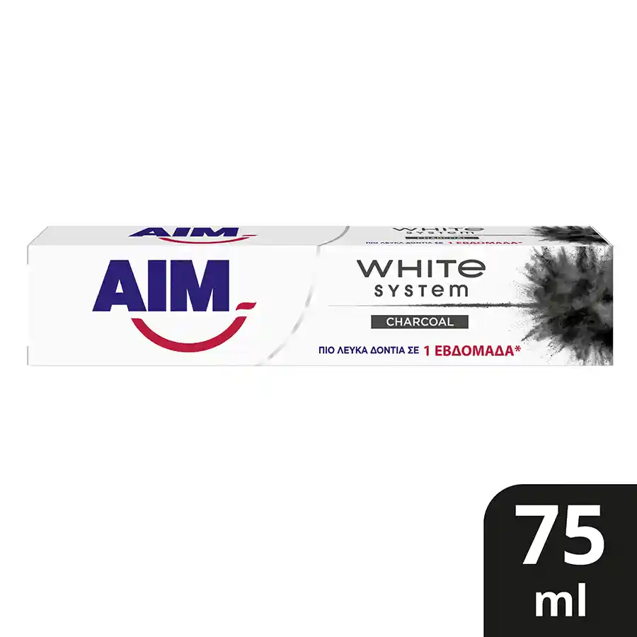 Aim White System Οδοντόκρεμα Charcoal 75ml.