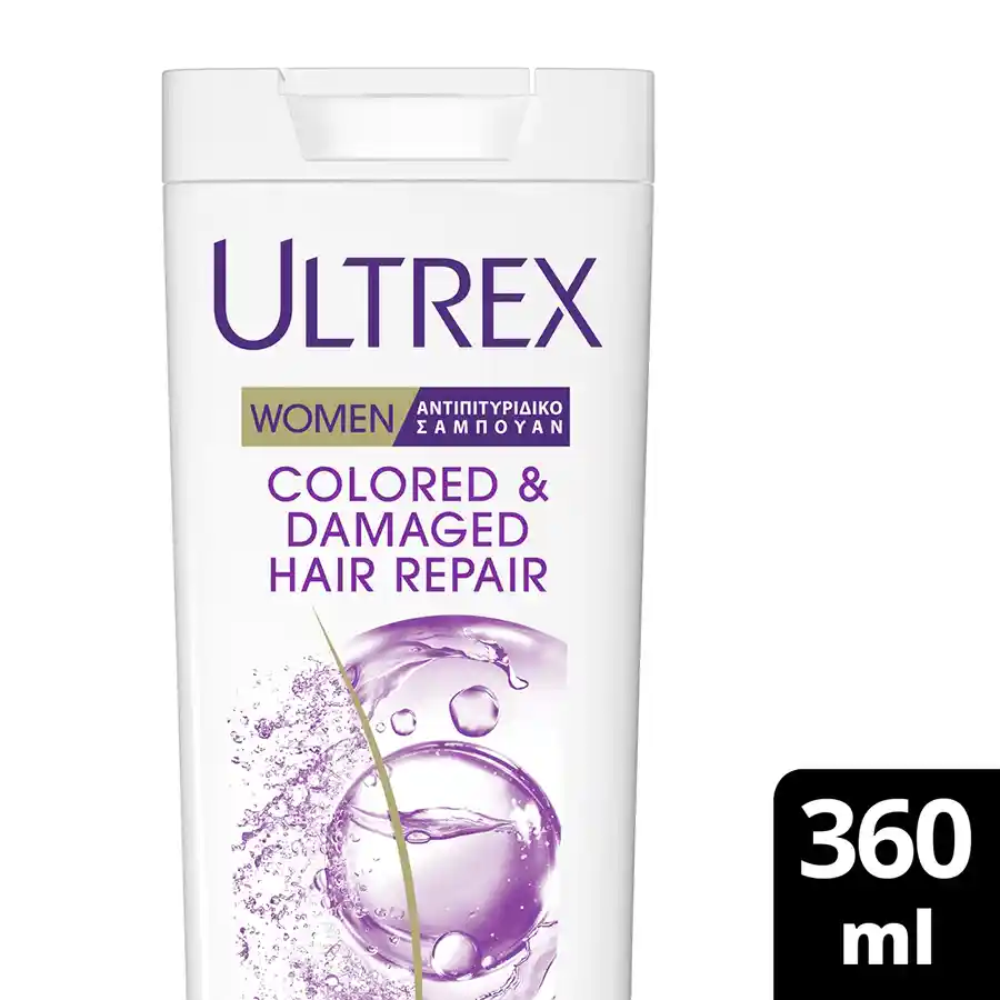 Ultrex Women Σαμπουάν Damaged & Colored Hair Για Βαμμένα Ταλαιπωρημένα Μαλλιά 360ml.