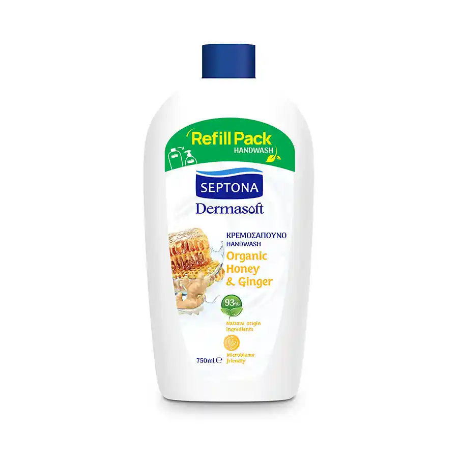 Septona Dermasoft Υγρό Σαπούνι Μέλι & Τζίντζερ 750ml.