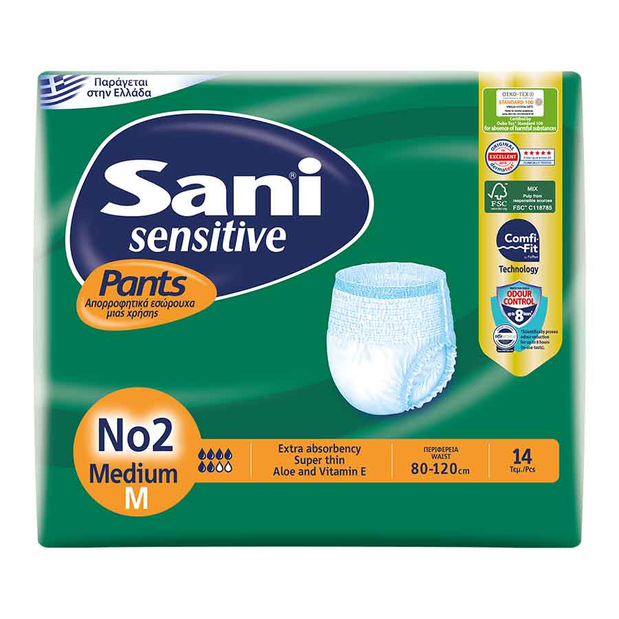 Sani Sensitive Εσώρουχα Ακράτειας Medium No2 14τεμ.