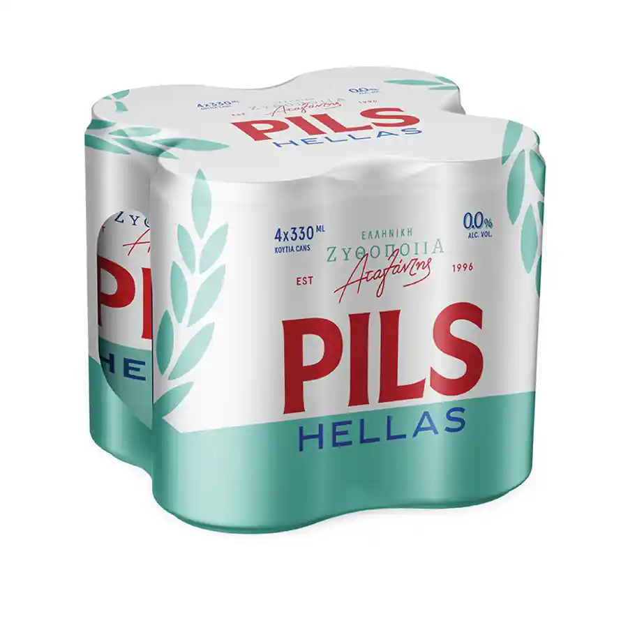 Pils Hellas Μπίρα 0,0% Χωρίς Αλκοόλ 4x330ml.