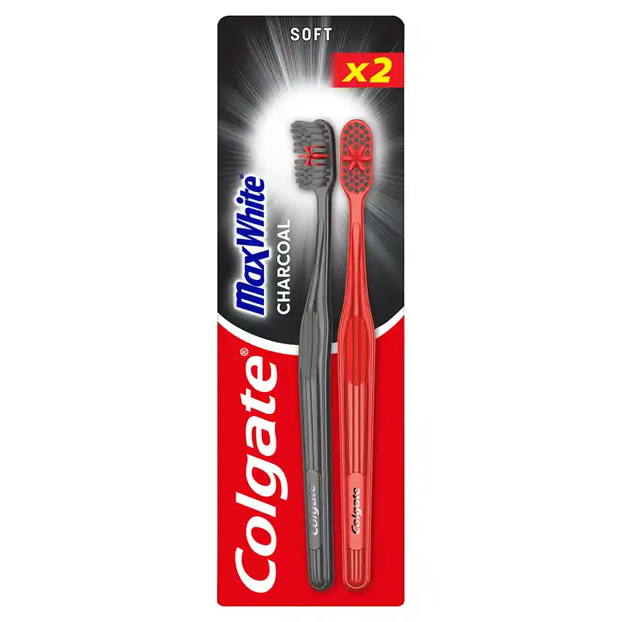 Colgate Max White Οδοντόβουρτσα Charcoal 2τεμ.