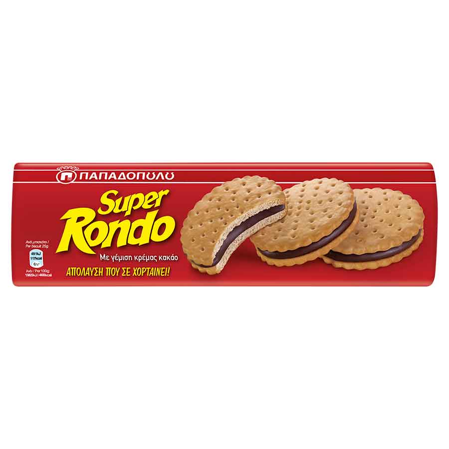 Παπαδοπούλου Super Rondo Μπισκότα Σοκολάτα 500γρ.