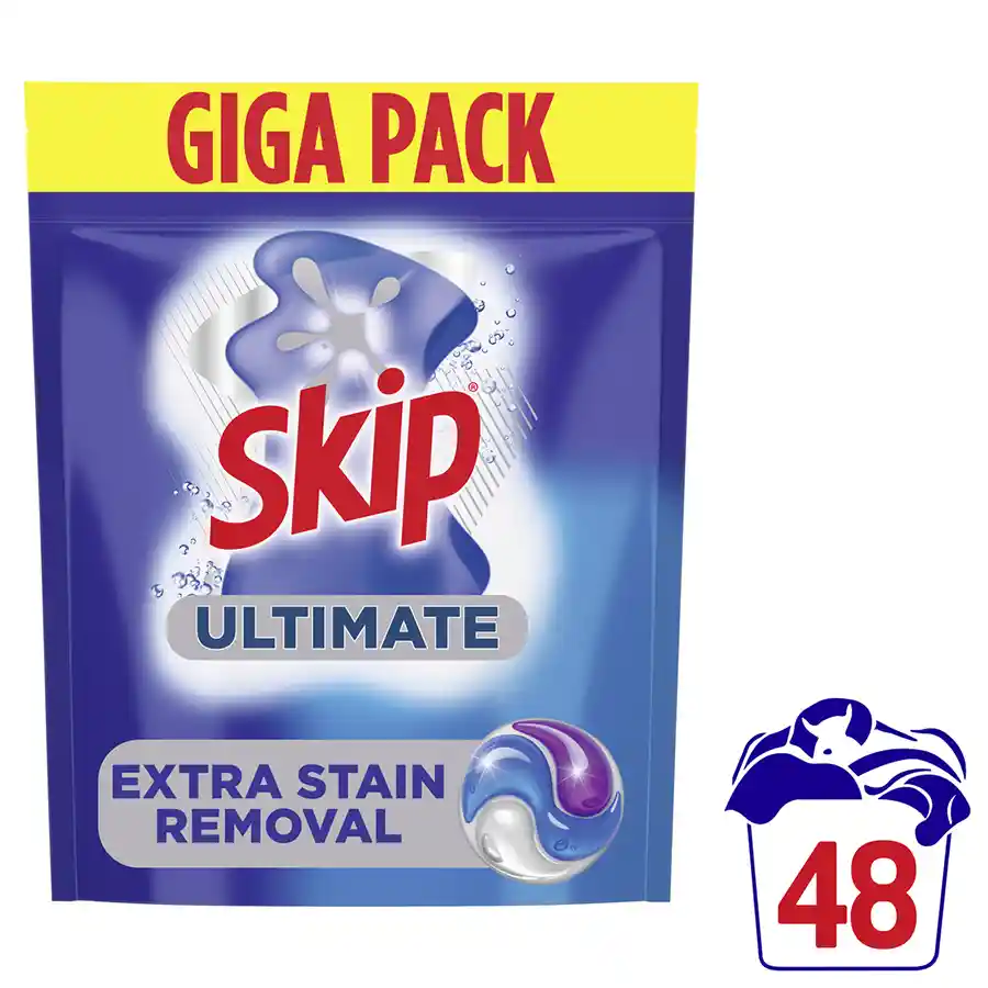 Skip Ultimate Trio Caps Απορρυπαντικό Πλυντηρίου Ρούχων Active Clean 48τεμ.