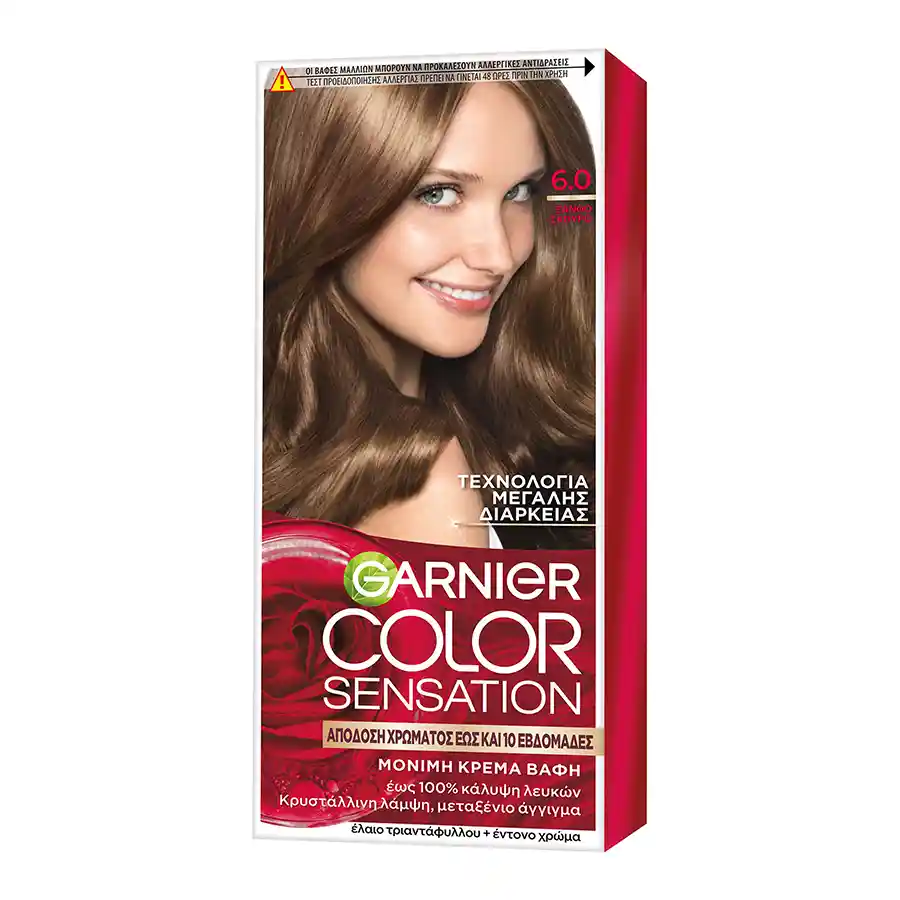 L'oreal Garnier Color Sensation Βαφή Μαλλιών No6.0 Σκούρο Ξανθό 40ml.