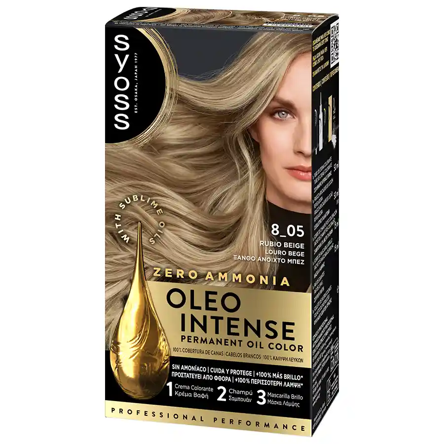 Syoss Βαφή Μαλλιών Oleo Intense Νo8-05 Ξανθό Ανοιχτό Μπεζ