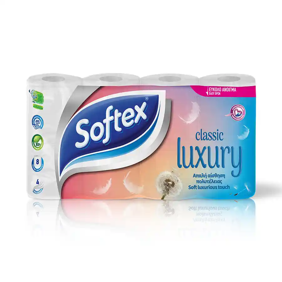 Softex Luxury Classic Χαρτί Υγείας 4Φύλλων 8τεμ. 720γρ.