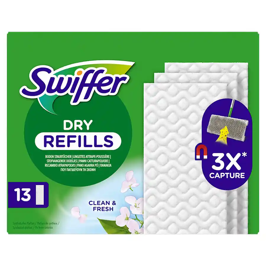 Swiffer Στεγνά Πανάκια Καθαρισμού Για Το Πάτωμα Fresh Ανταλλακτικά 13τεμ.