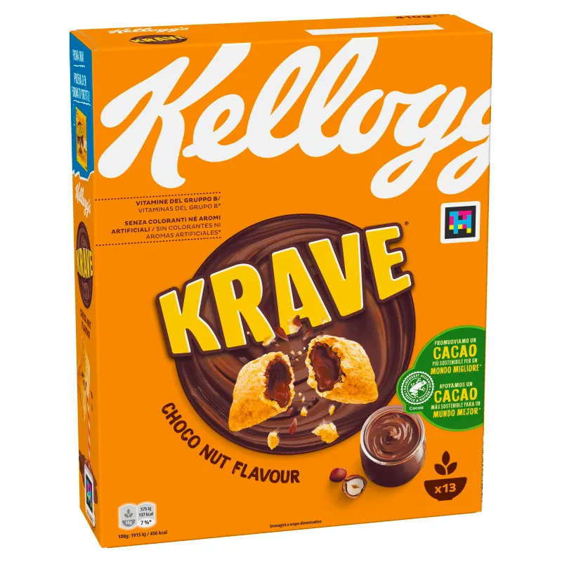 Kellogg's Krave Δημητριακά Με Πραλίνα Φουντουκιού 410γρ.