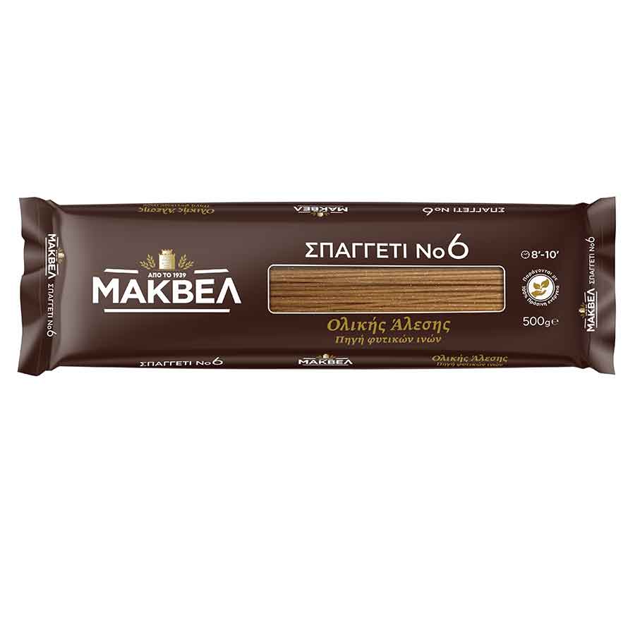 Μάκβελ Σπαγγέτι Ολικής Άλεσης Νo6 500γρ.