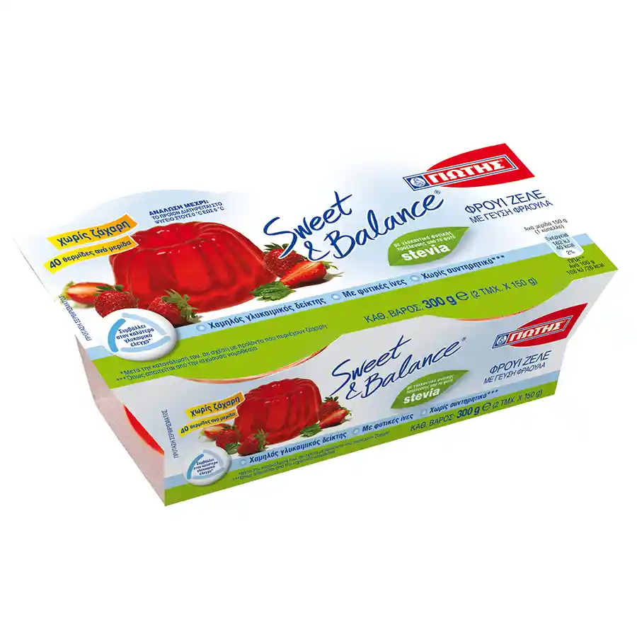 Γιώτης Sweet & Balance Φρουί Ζελέ Φράουλα Χωρίς Ζάχαρη 2x150γρ.