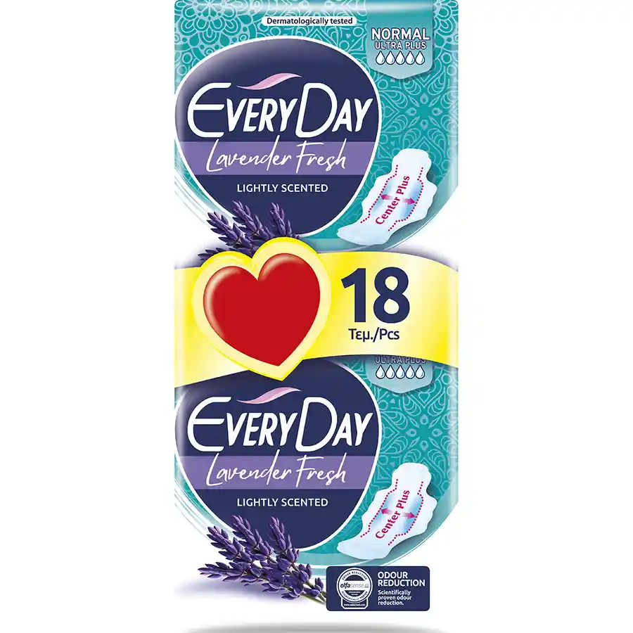 Every Day Lavender Fresh Σερβιέτες Normal Ultra Plus Economy 18τεμ.