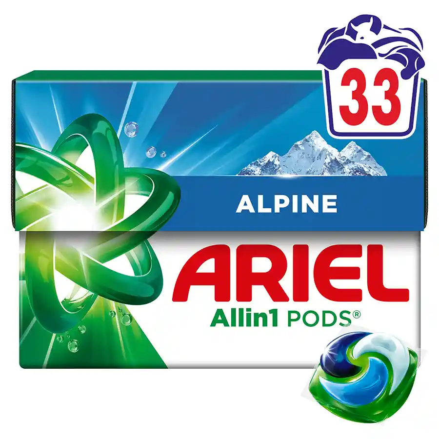 Ariel All In 1 Pods Απορρυπαντικό Πλυντηρίου Ρούχων Alpine 33τεμ.
