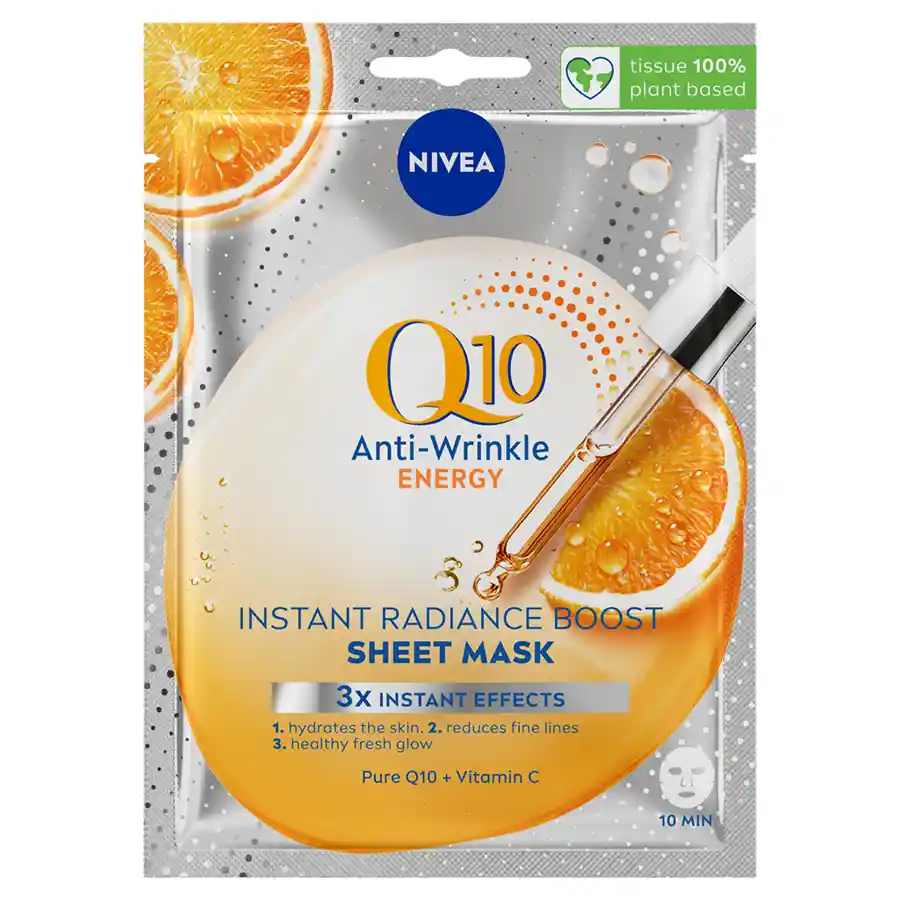 Nivea Q10 Energy Υφασμάτινη Μάσκα Αναπλήρωσης Ενέργειας 1τεμ.