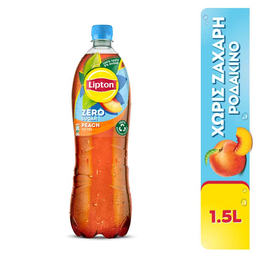Lipton Κρύο Τσάι Ροδάκινο Χωρίς Ζάχαρη 1,5lt.
