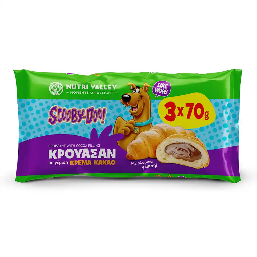 Nutri Valley Κρουασάν Scooby Doo Κρέμα Κακάο 3x70γρ.