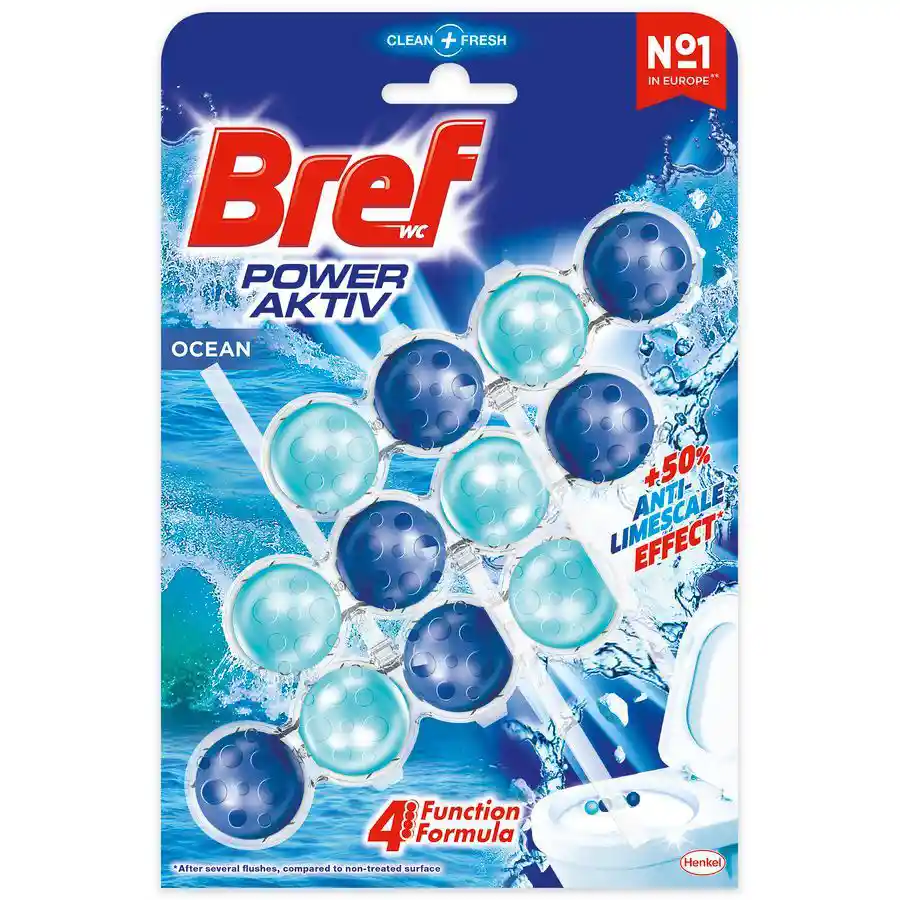Bref Wc Power Active Μπλοκ Τουαλέτας Ocean 150γρ.