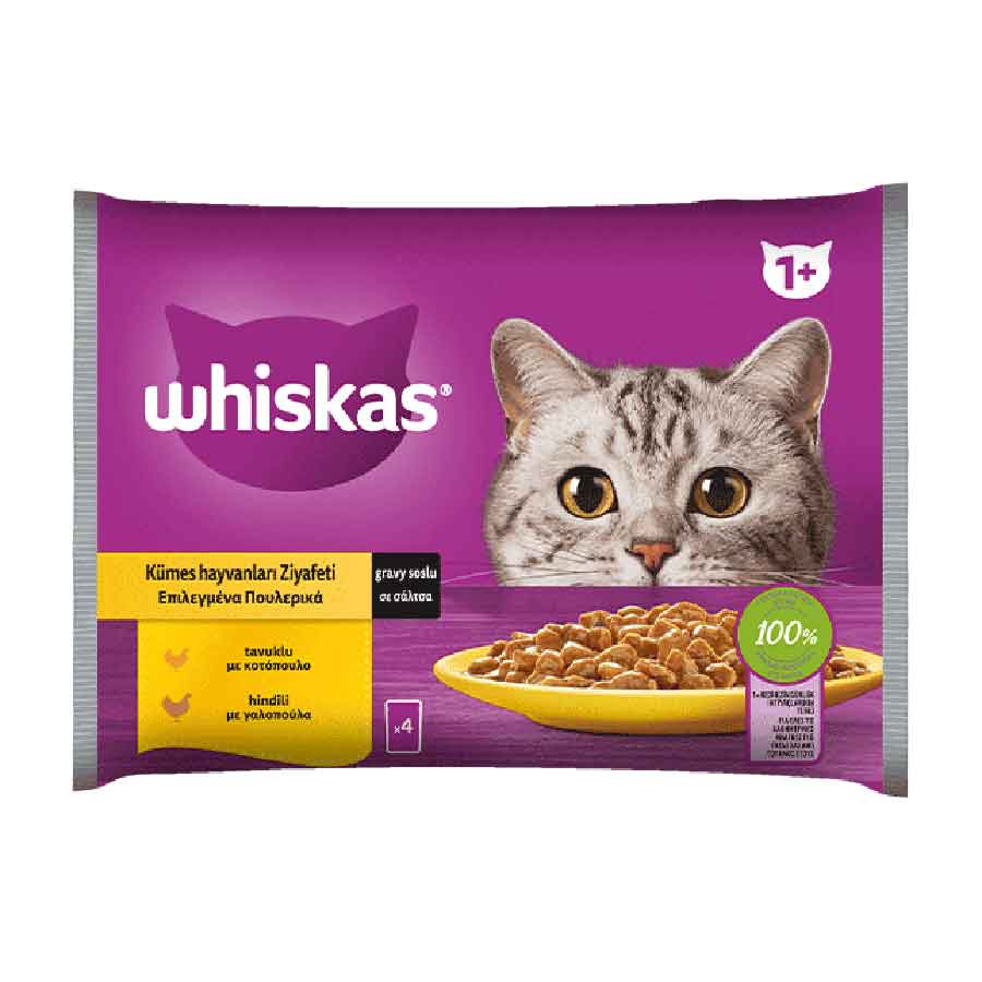 Whiskas Γατοτροφή Πουλερικά Σε Σάλτσα 4x85γρ.