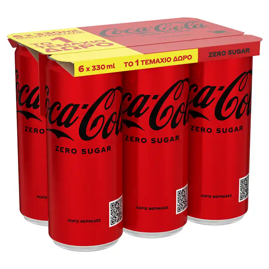 Coca Cola Zero 330ml. 5+1Δώρο