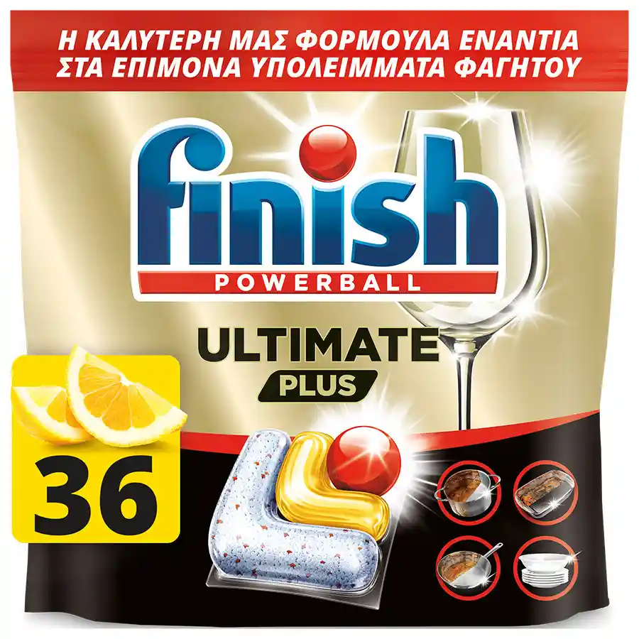 Finish Ultimate Plus All In 1 Ταμπλέτες Πλυντηρίου Πιάτων Λεμόνι 36τεμ.