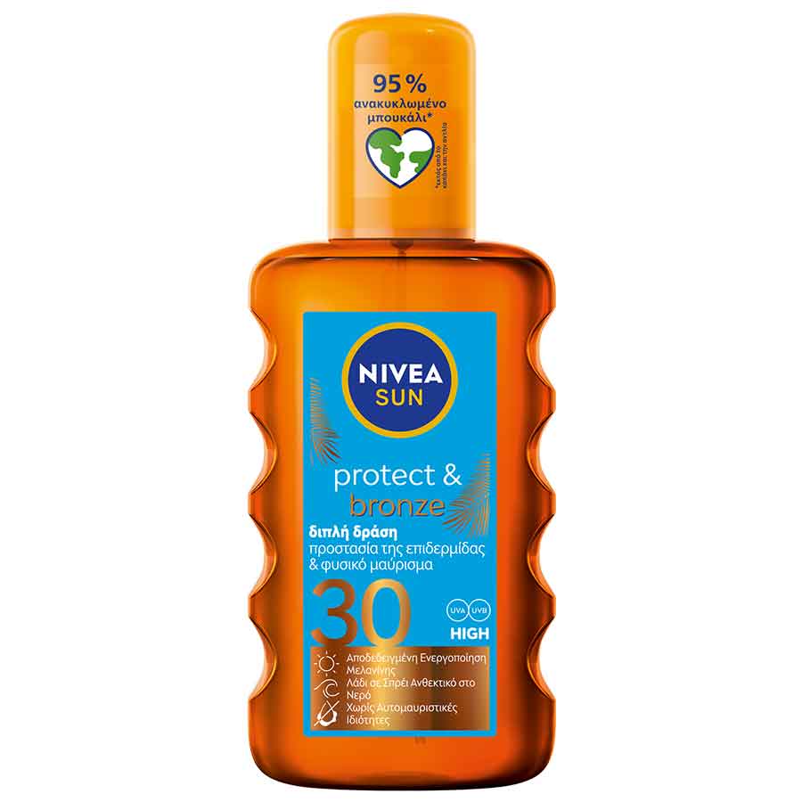 Nivea Sun Protect & Bronze Αντηλιακό Λάδι Σπρέι SPF30 200ml.