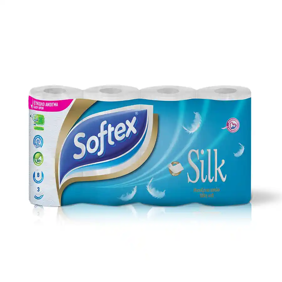 Softex Χαρτί Υγείας Silk 3Φύλλων 8τεμ. 760γρ.