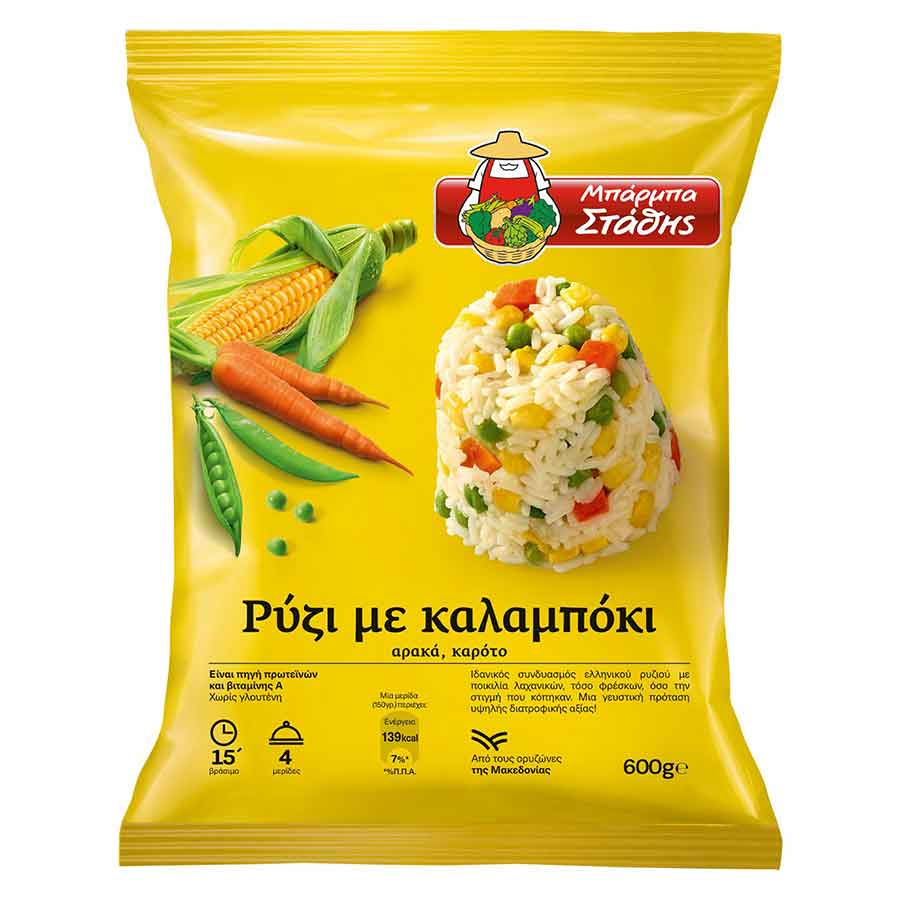 Μπάρμπα Στάθης Ρύζι Με Καλαμπόκι 600γρ.