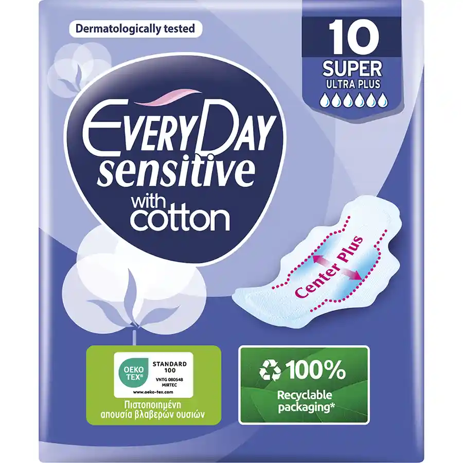 Every Day Sensitive Σερβιέτες Super Ultra Plus 10τεμ.