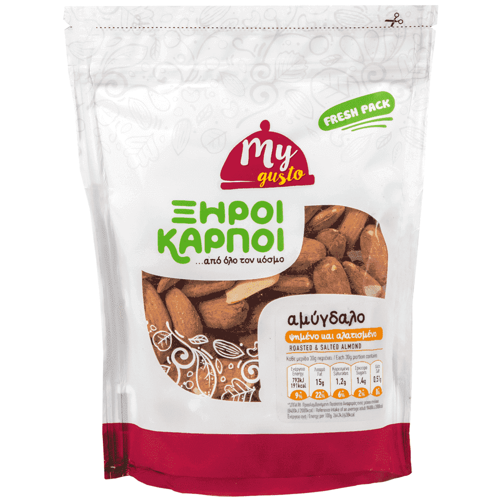 My Gusto Αμύγδαλο Ψημένο Αλατισμένο Ελληνικό 200gr