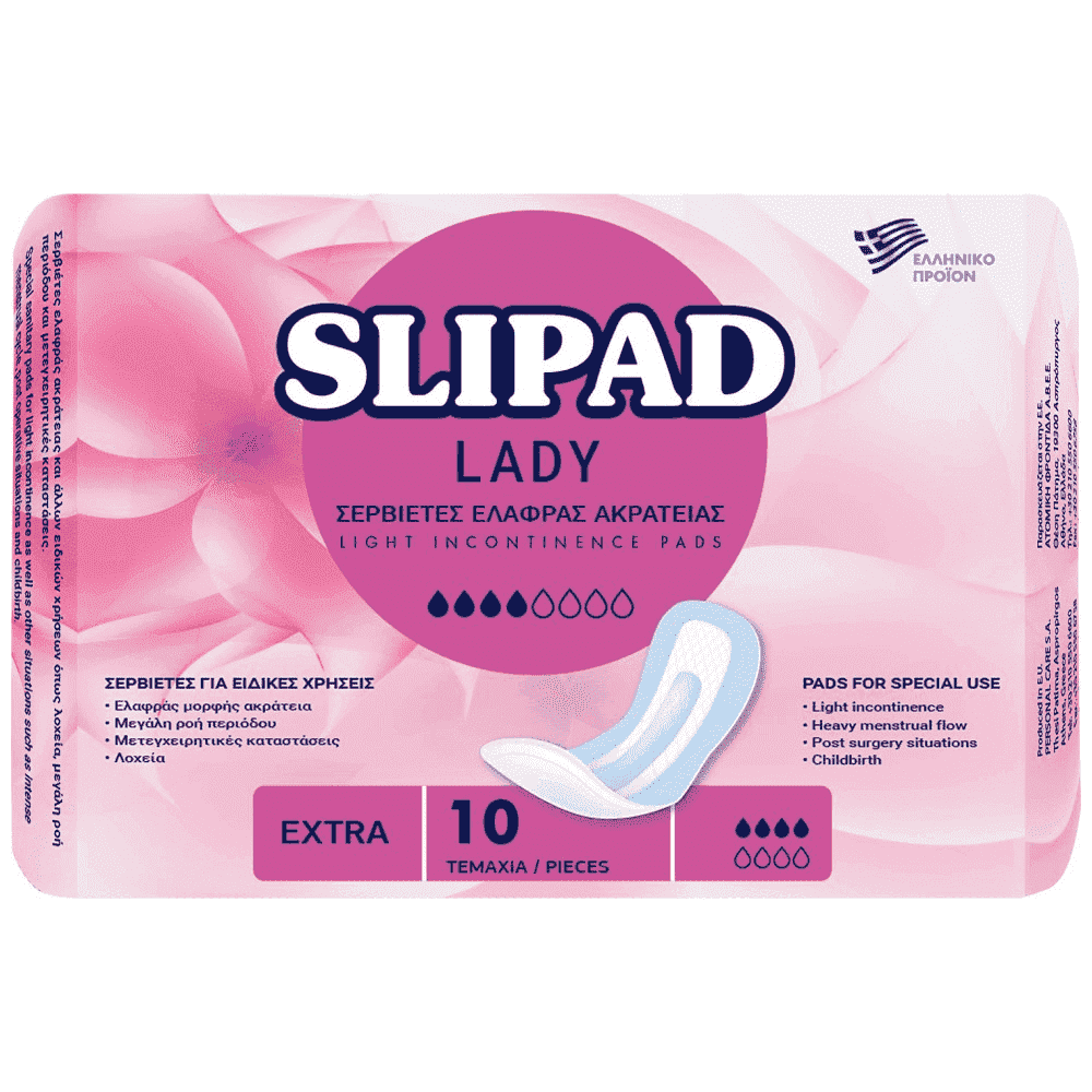 Slipad Lady Σερβιέτες Ελαφράς Ακράτειας Extra 10 τεμ