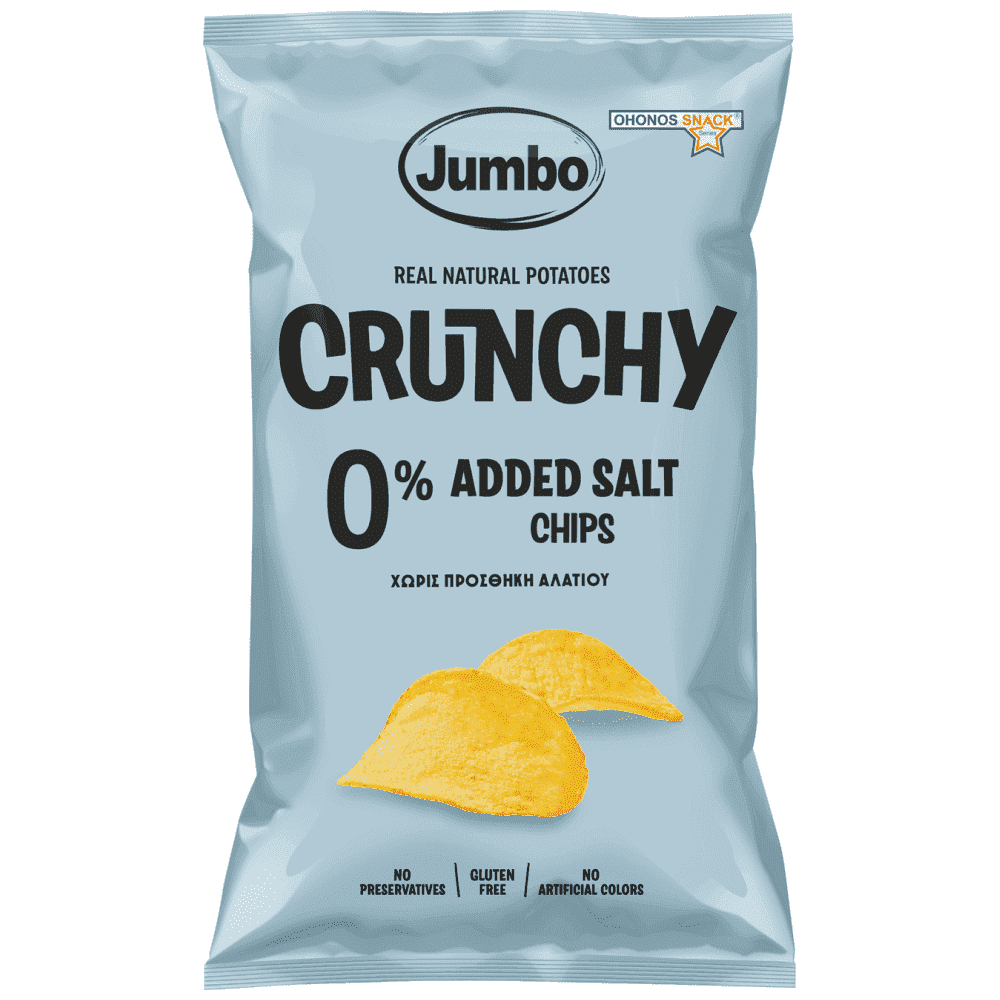 Jumbo Crunchy Chips Χωρίς Αλάτι & Χωρίς Γλουτένη 140gr