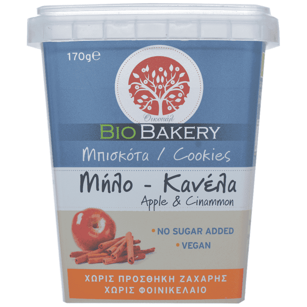 Οικοπάλ Μπισκότα Μήλο Κανέλα Χωρίς Ζάχαρη Bio 170gr