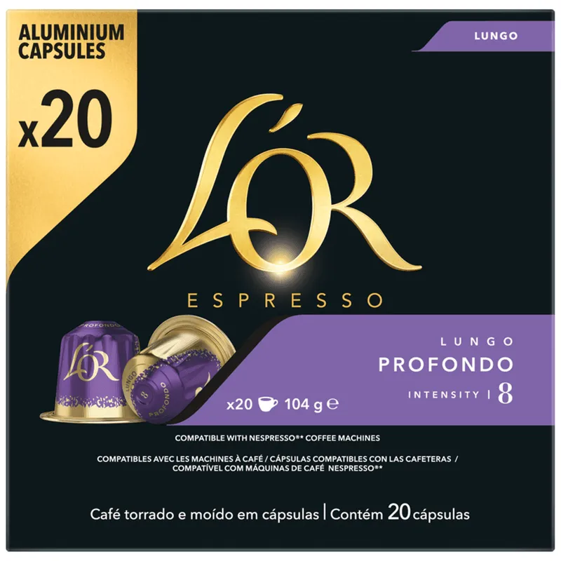 L'OR Κάψουλες Lungo Profondo Συμβατές Με Μηχανές Nespresso* 20τεμ