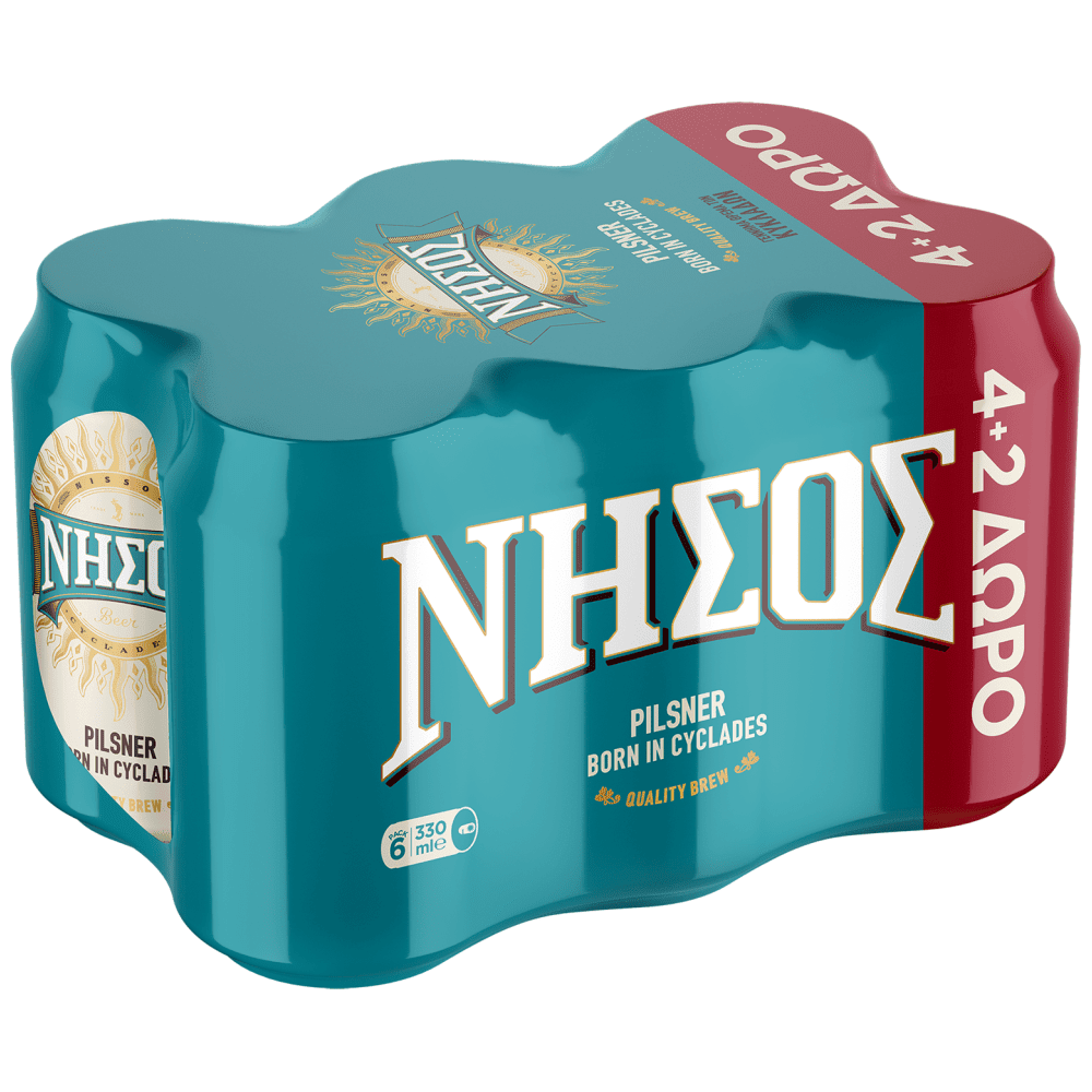 Νήσος Pilsner Μπίρα Κουτί 330ml (4+2 Δώρο)