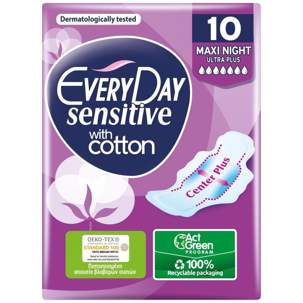 EveryDay Σερβιέτες Sensitive Ultra Plus Maxi Night 10τεμ