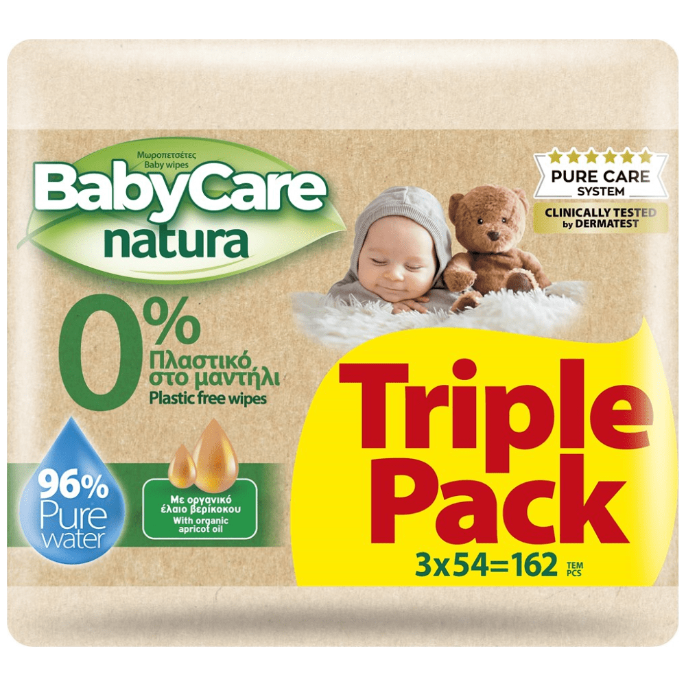 Babycare Natura Μωρομάντηλα Triple 3x54τεμ