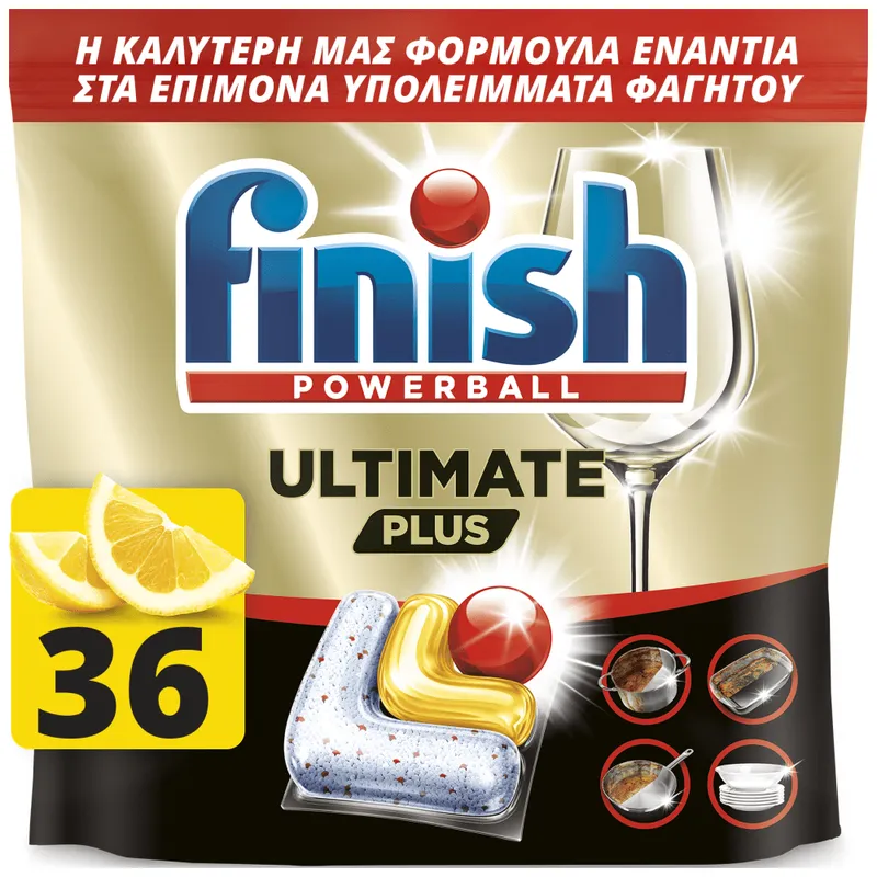 Finish Ultimate Plus Allin1 Ταμπλέτες Πλυντηρίου Πιάτων Lemon 36τεμ