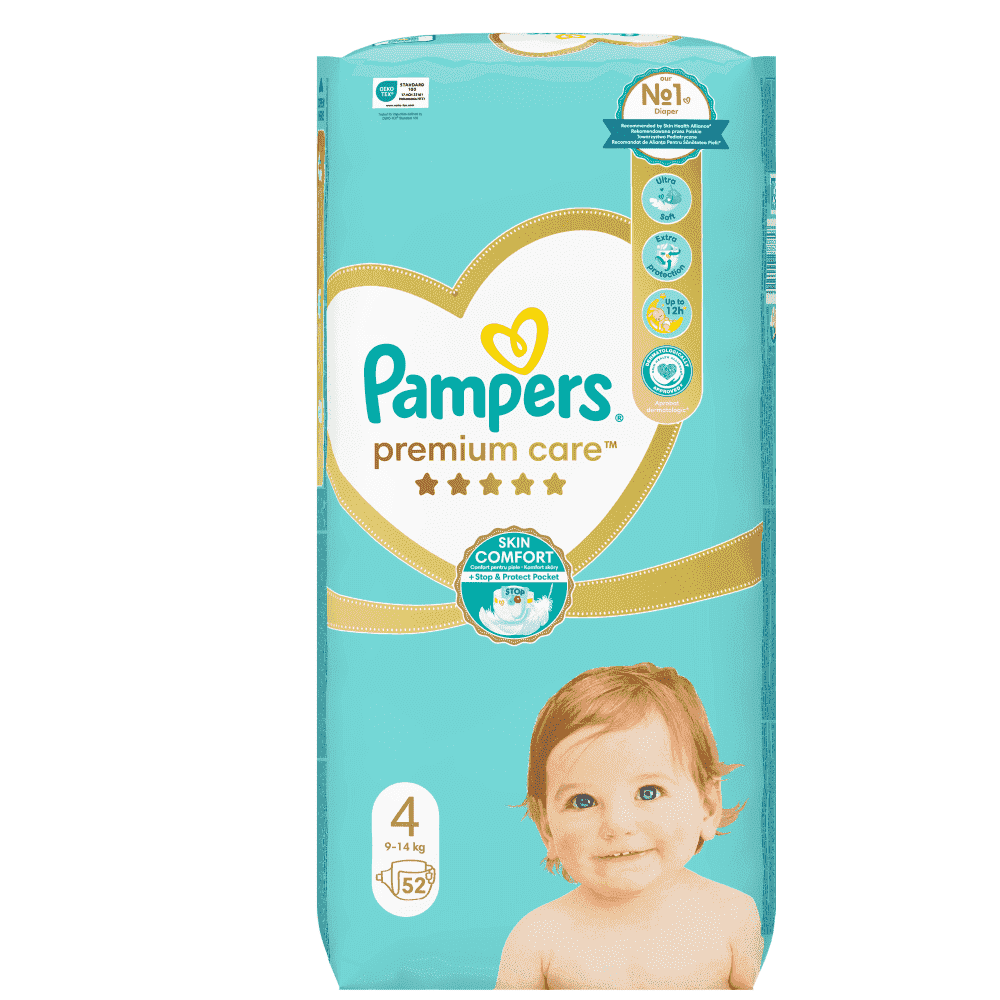Pampers Πάνες Premium Care Jumbo Box (52τεμ) Νο4