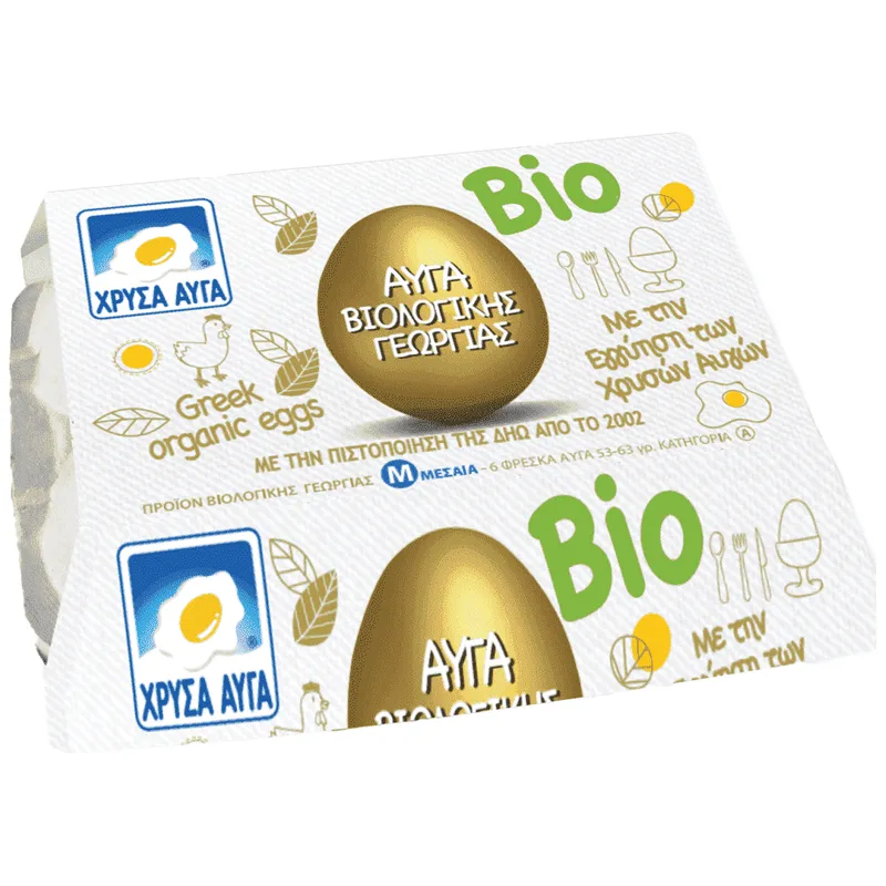 Χρυσά Αυγά Βιολογικά 6άδα 53-63g (M)