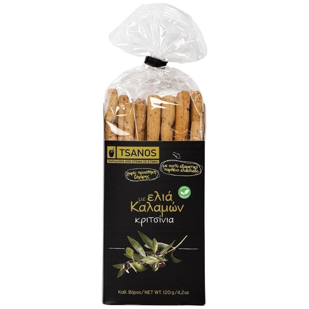 Tsanos Κριτσίνια Με Ελιές Καλαμών 120gr