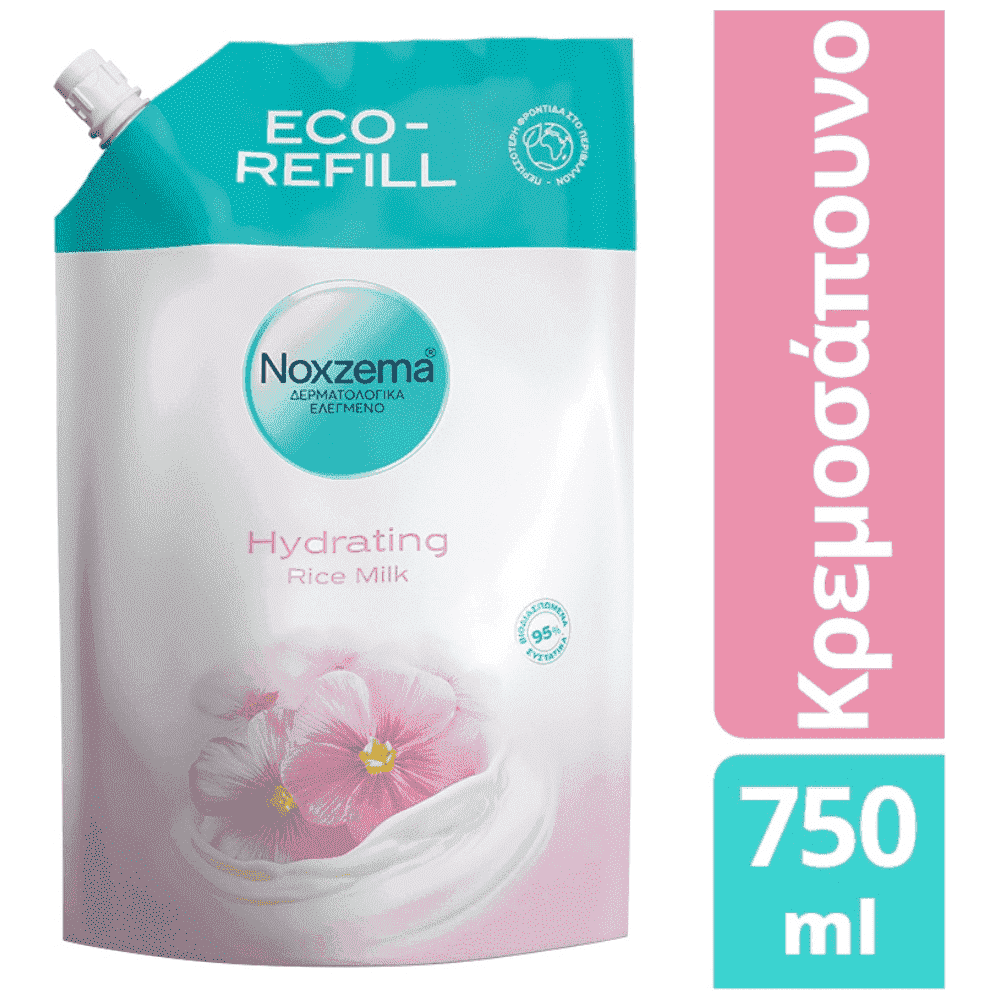 Noxzema Υγρό Κρεμοσάπουνο Rice Milk Ανταλλακτικό 750ml