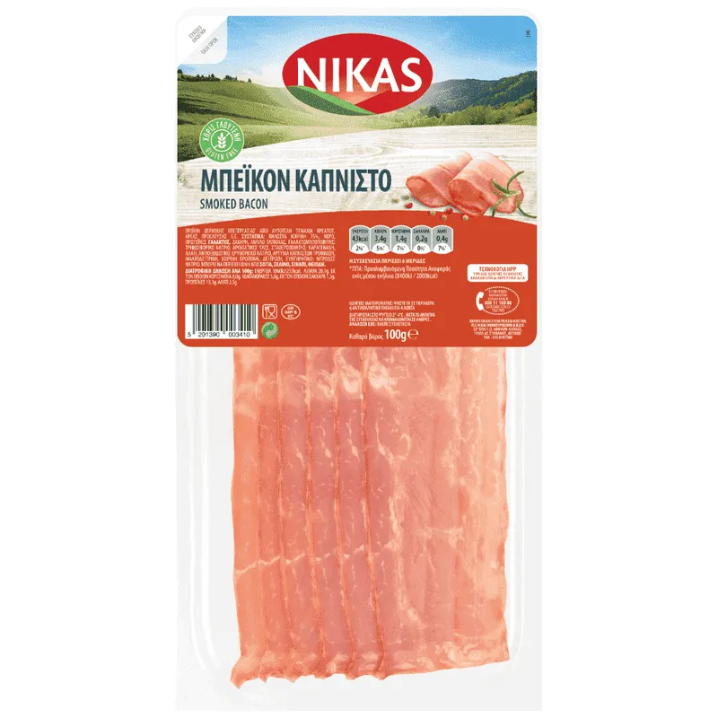 Νίκας Μπέικον Καπνιστό Τυποποιημένο 100gr
