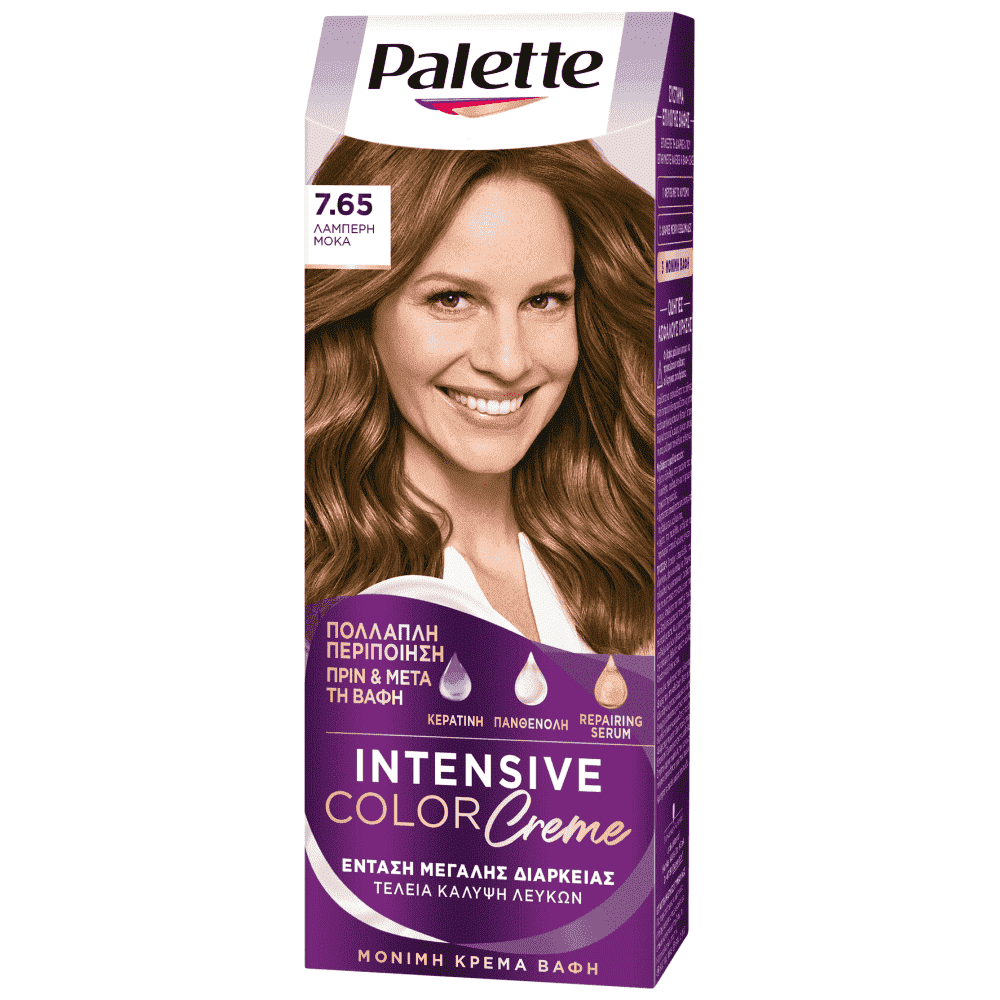 Palette Κρέμα Βαφή Μαλλιών Ν7.65 Λαμπερή Μόκα