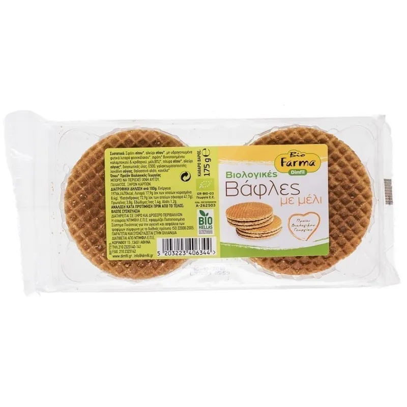 Bio Farma Βάφλες με Μέλι Βιολογικές 175gr