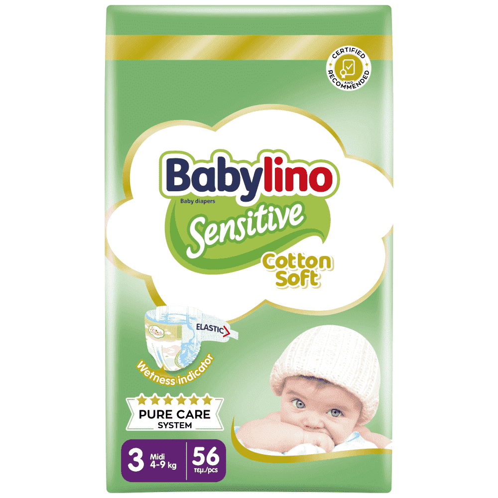 Babylino Sensitive Πάνες 56τεμ Νο3 (4-9Kg)