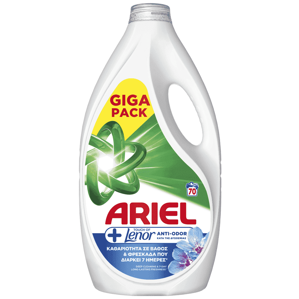 Ariel Απορρυπαντικό Πλυντηρίου Ρούχων Yγρό Touch Of Lenor 70Μεζ
