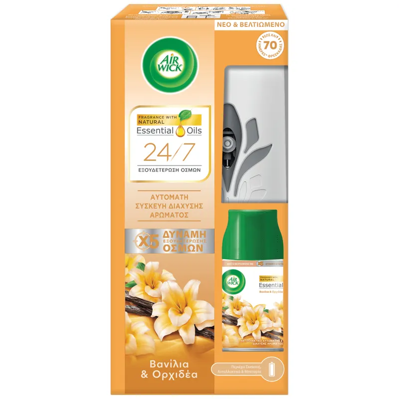 Airwick Essential Oils Συσκευή + Ανταλ/κό Βανίλια+Ορχιδέα 250ml