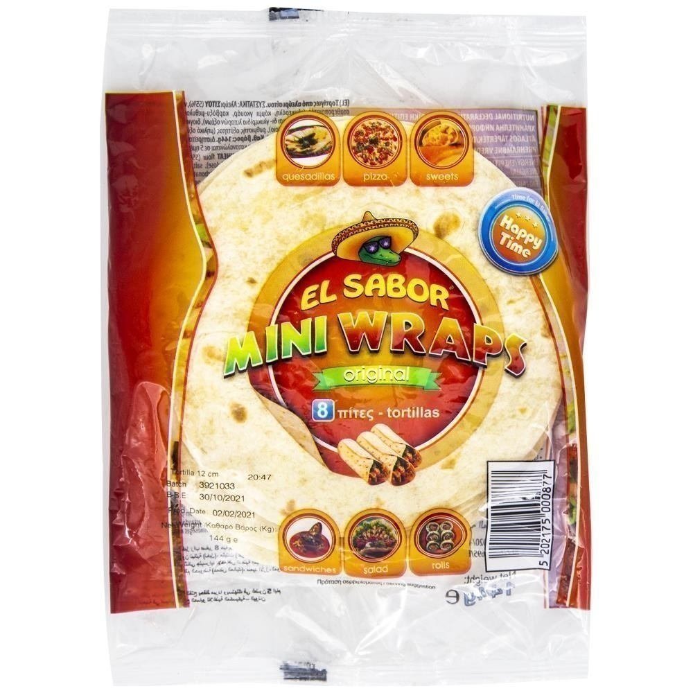 El Sabor Mini Tortillas Happy Time 12cm 8τεμ 144gr